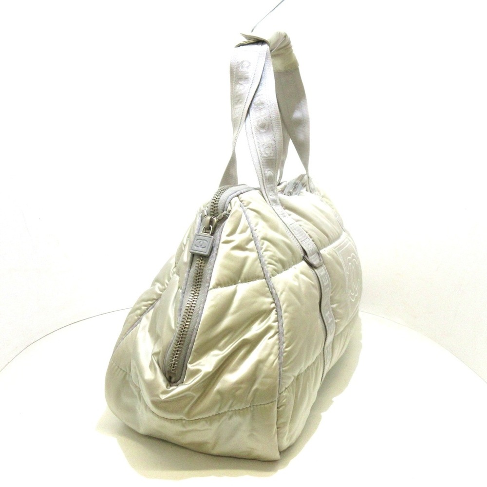Chanel Nylon Bag Sports Line Beige Gray Boston